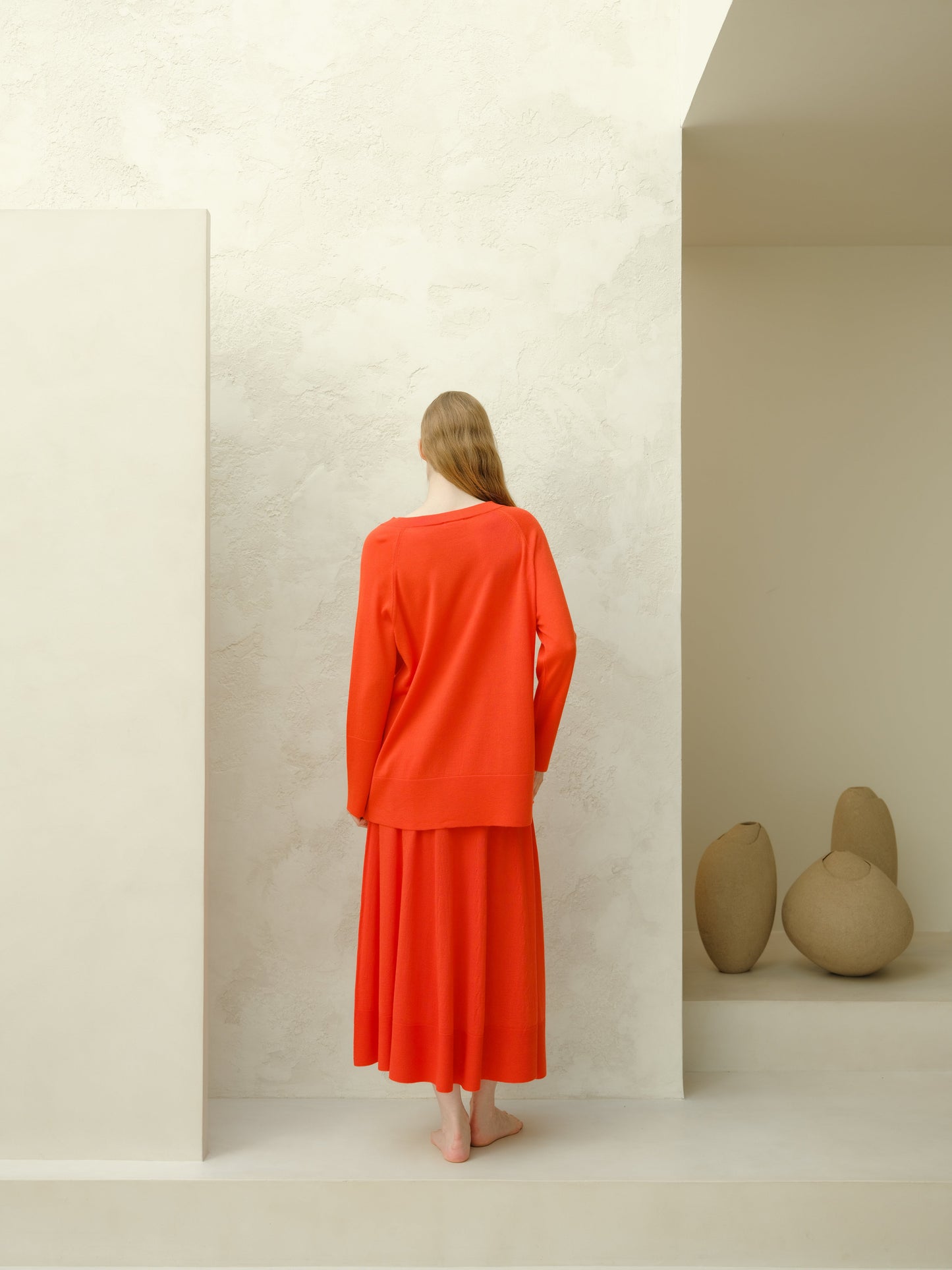 Extra Fine Merino Wool A-Line Skirt (3D-Knit)