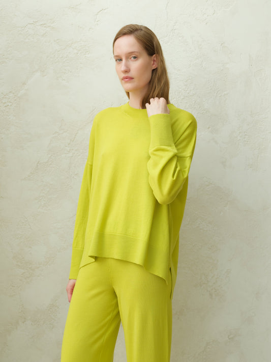 Extra Fine Merino Wool Oversized Crewneck Sweater