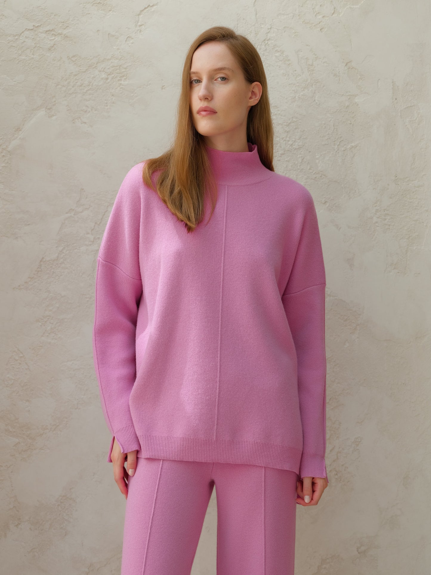 Cashmere Mix Solid Maxi Turtleneck Sweater