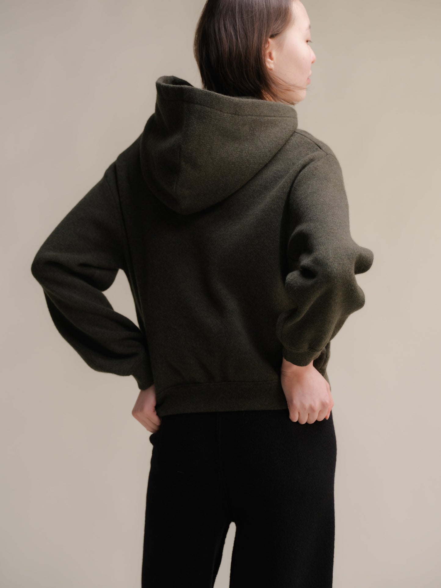 Lambswool Cropped Hoodie