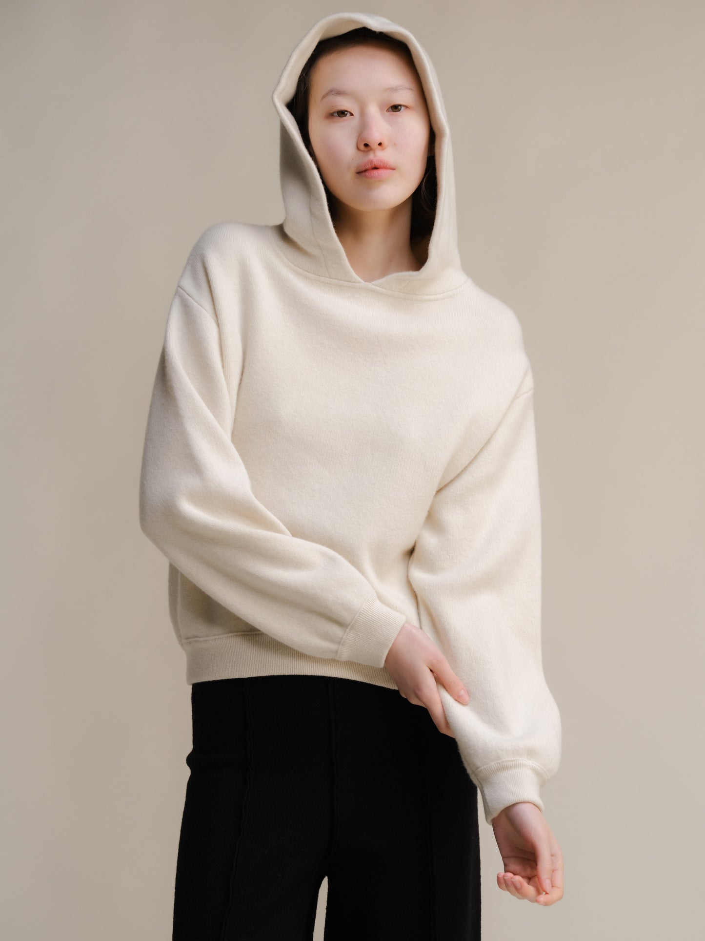 Lambswool Cropped Hoodie