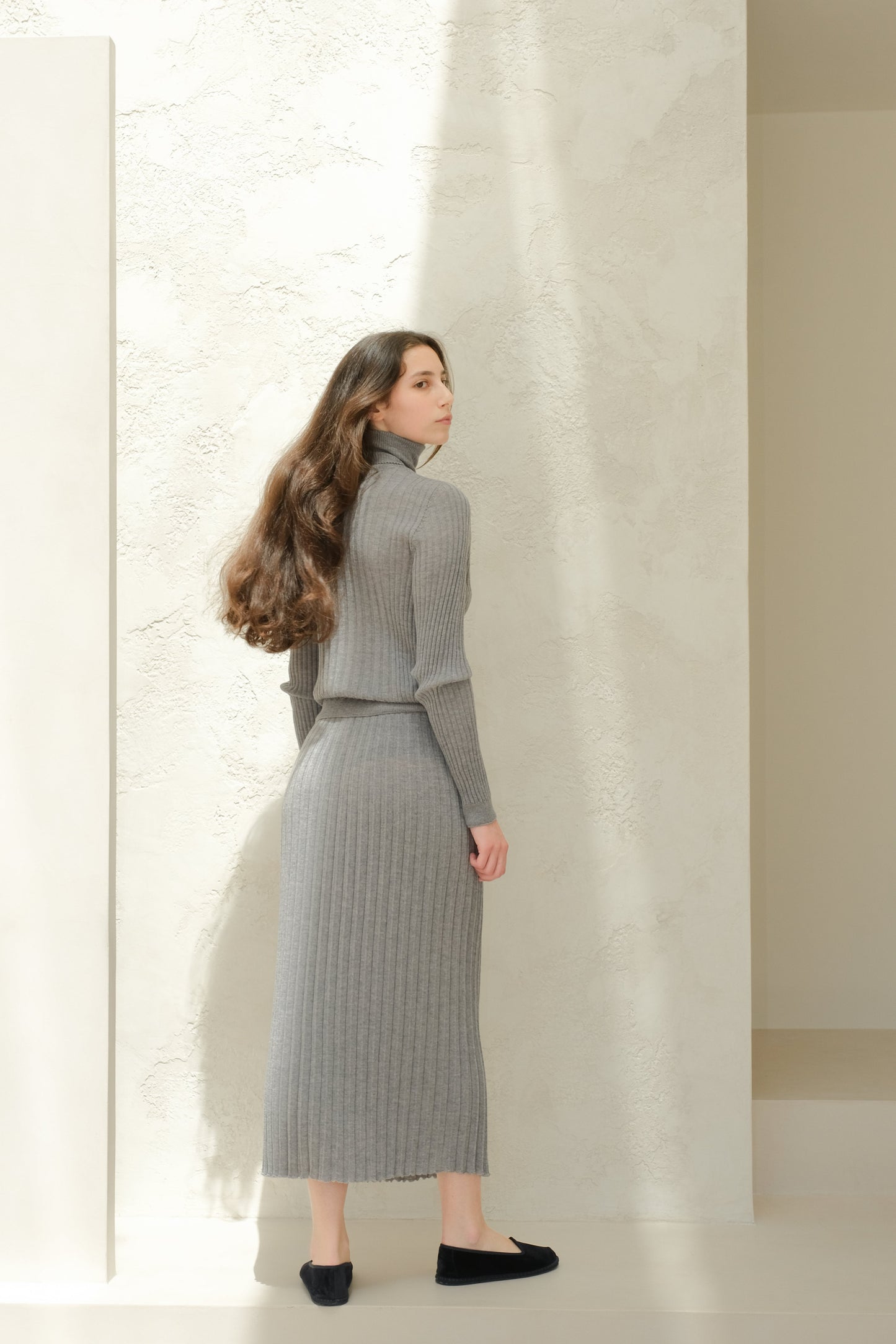 Extra Fine Merino Wool Ribbed Turtle Neck (3D-Knit)