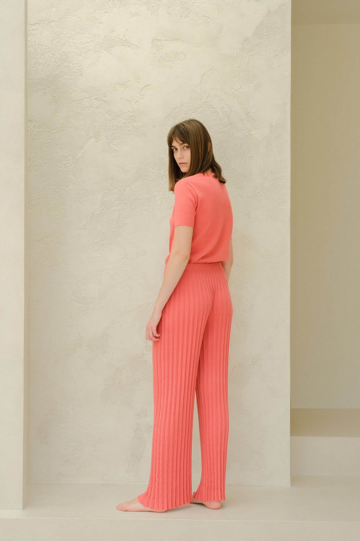 Fine Cotton Plissé Pants (3D-Knit)
