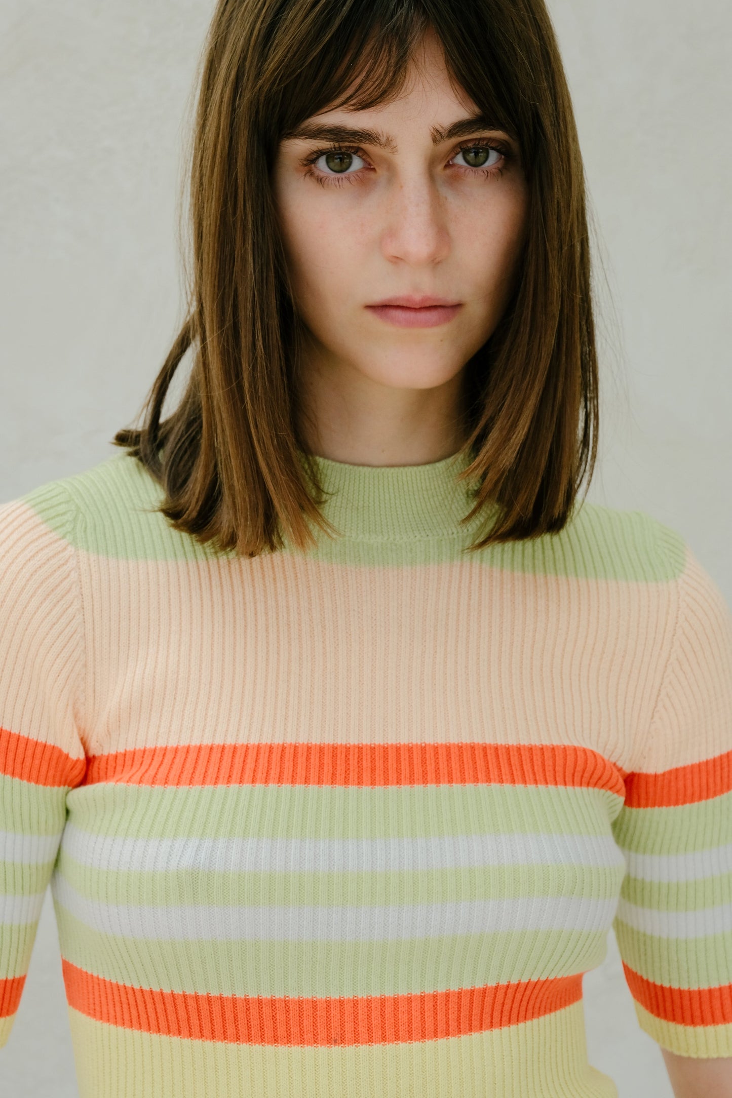 Pima Cotton Stripes Ribbed T-Shirt