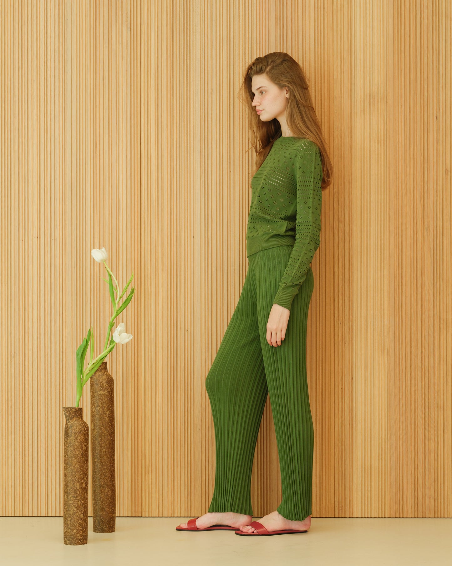 Fine Cotton Pointelle Sweater (3D-Knit)