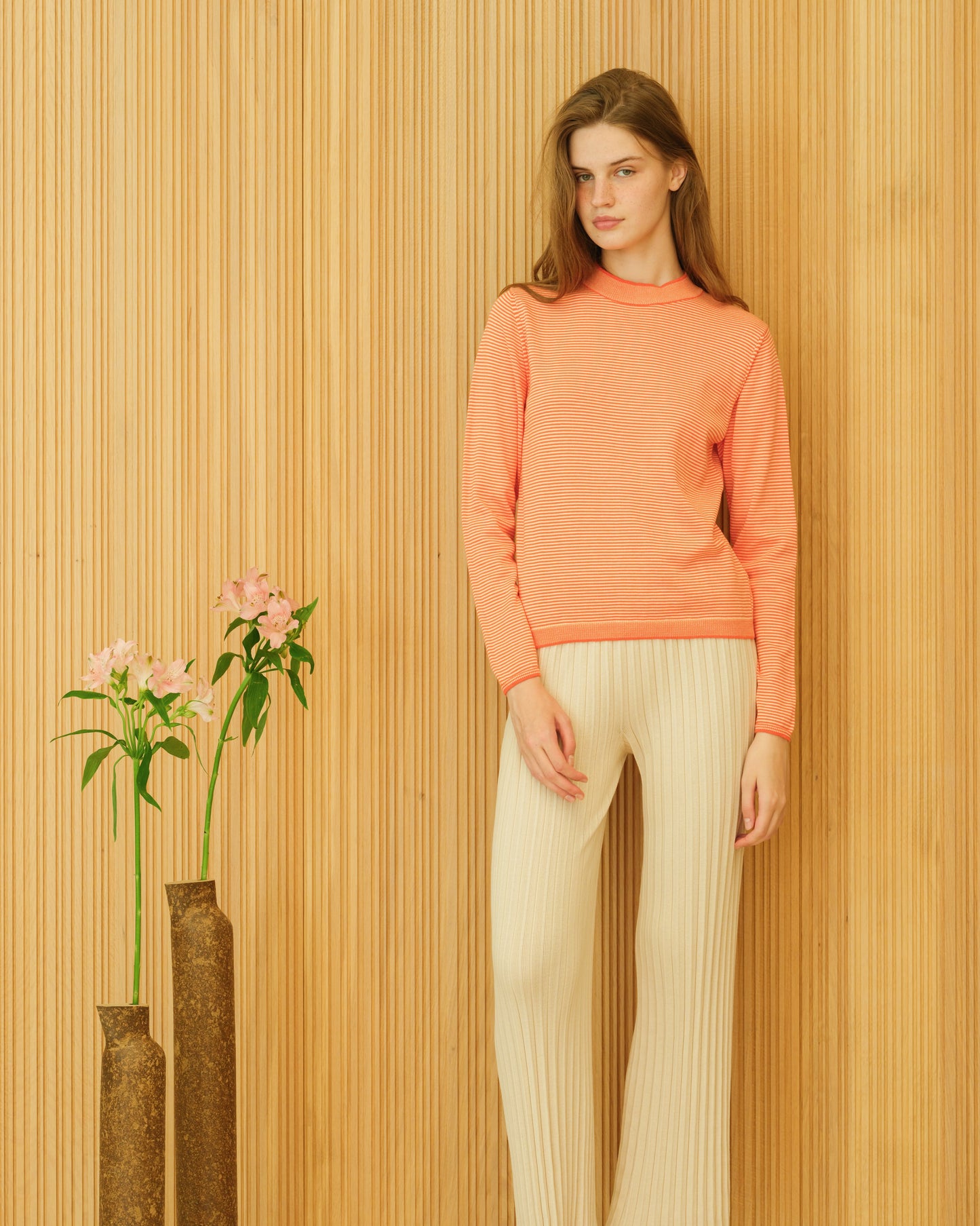 Pima Cotton Striped Crewneck