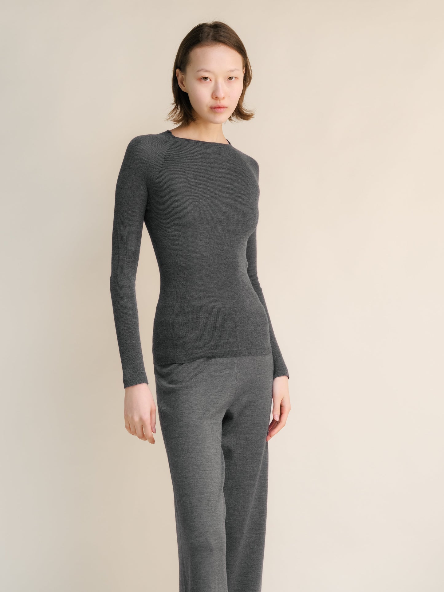 Extra Fine Merino Ribbed Crewneck (3D-Knit)