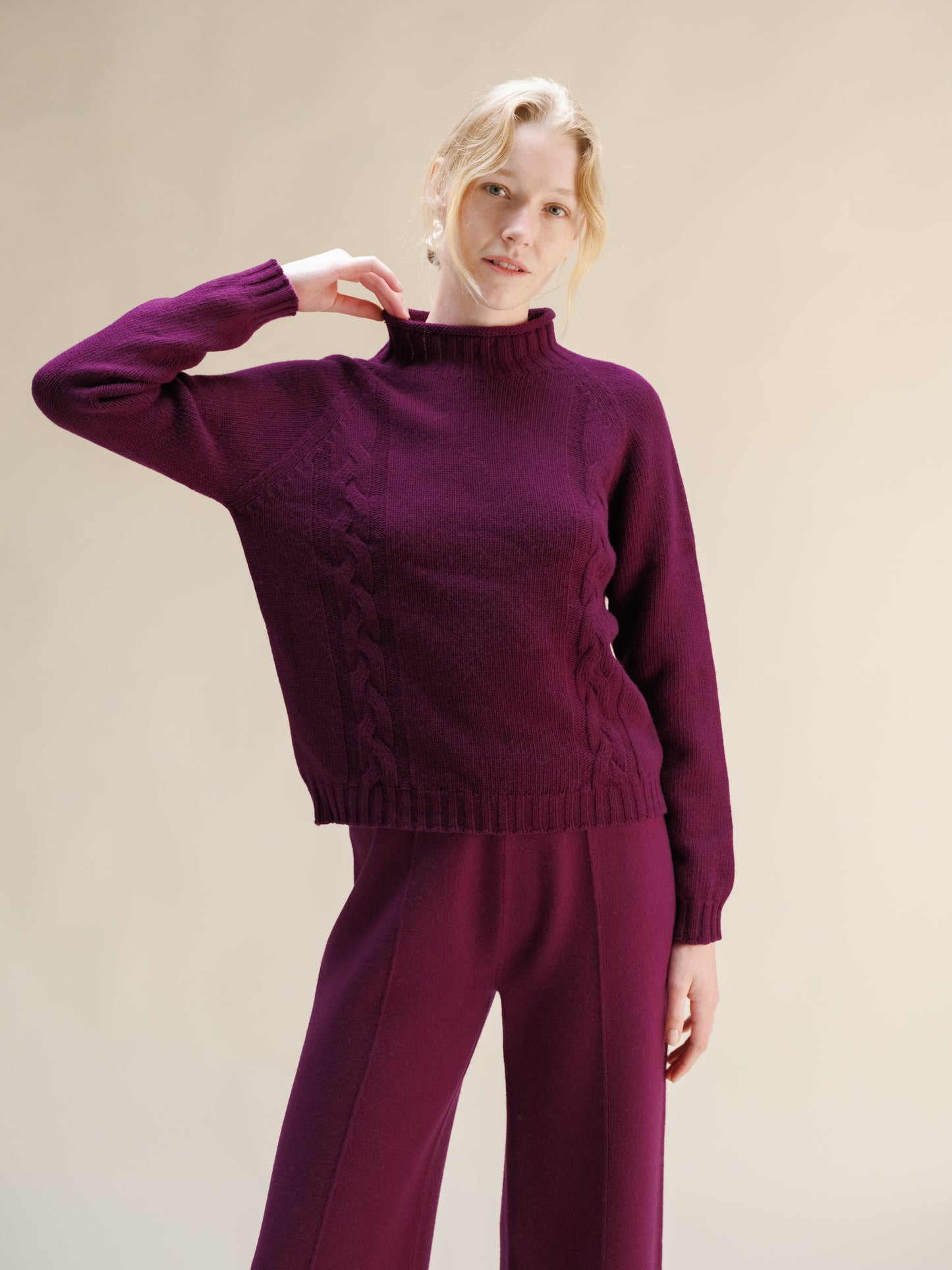 Cashmere Mix Cable "Ricciolo" Sweater (3D-Knit)