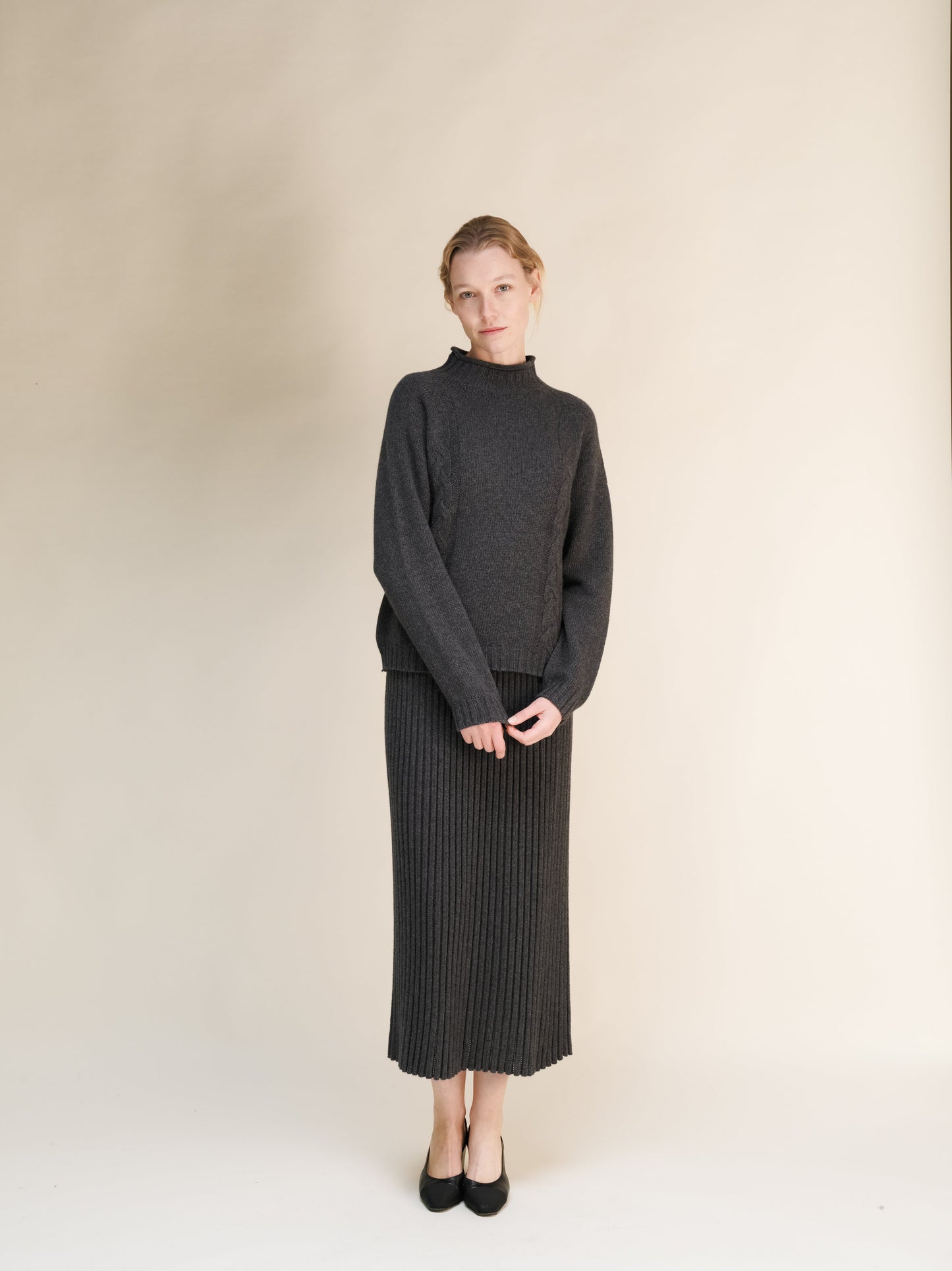 Cashmere Mix Cable "Ricciolo" Sweater (3D-Knit)