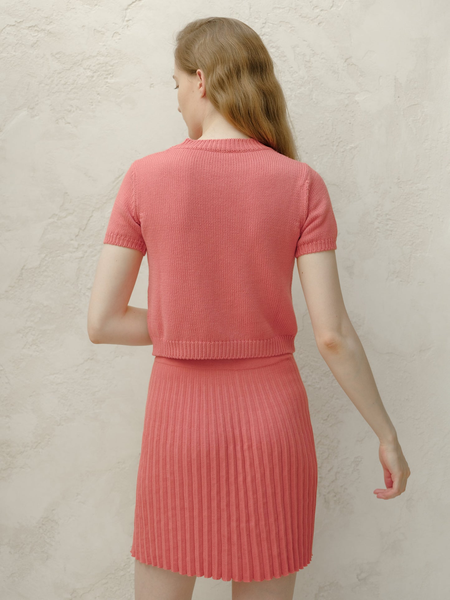 Fine Cotton Plissé Mini Skirt (3D-Knit)