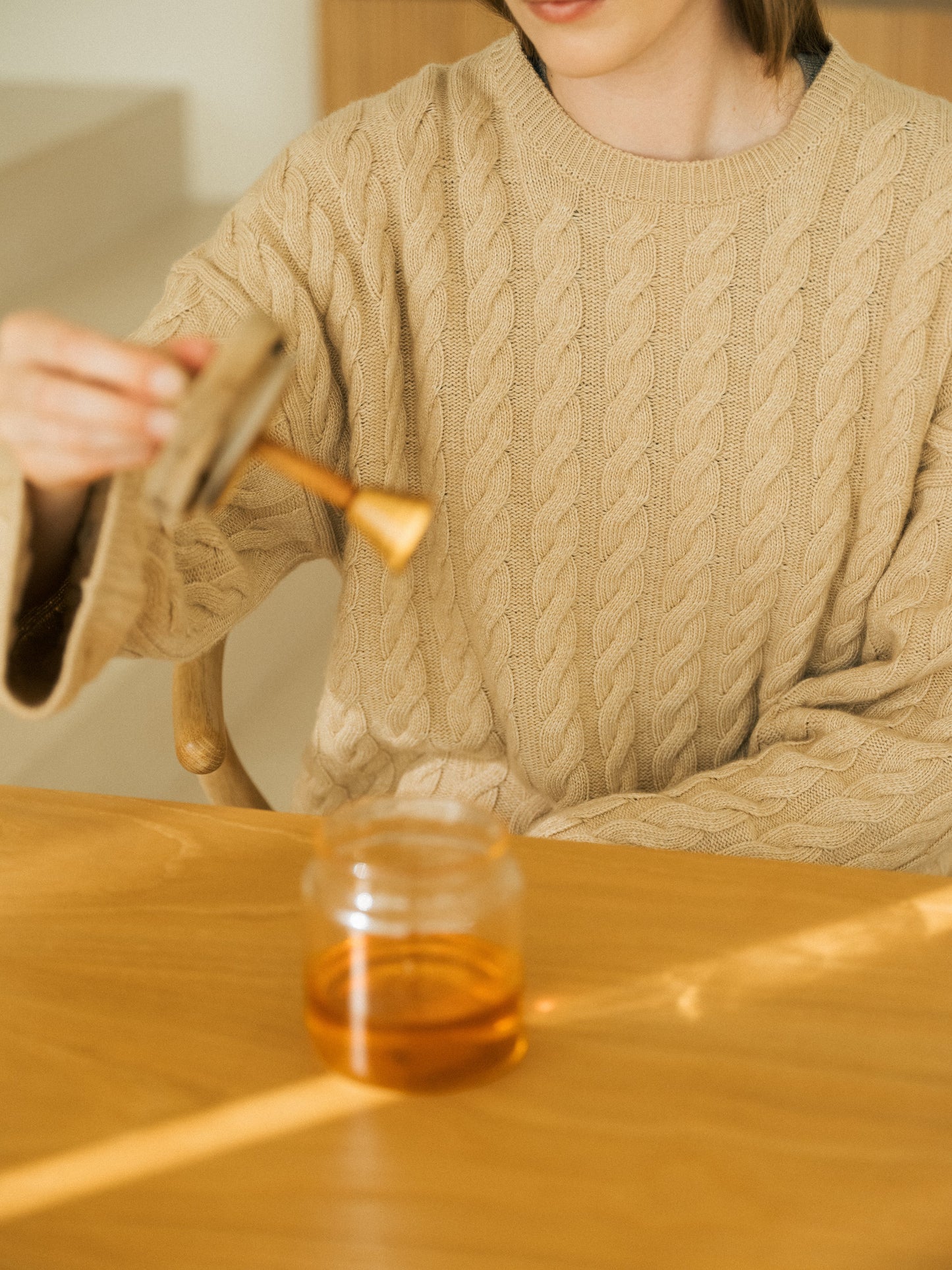 Maxi Cable-Knit Sweater in Cashmere Mix