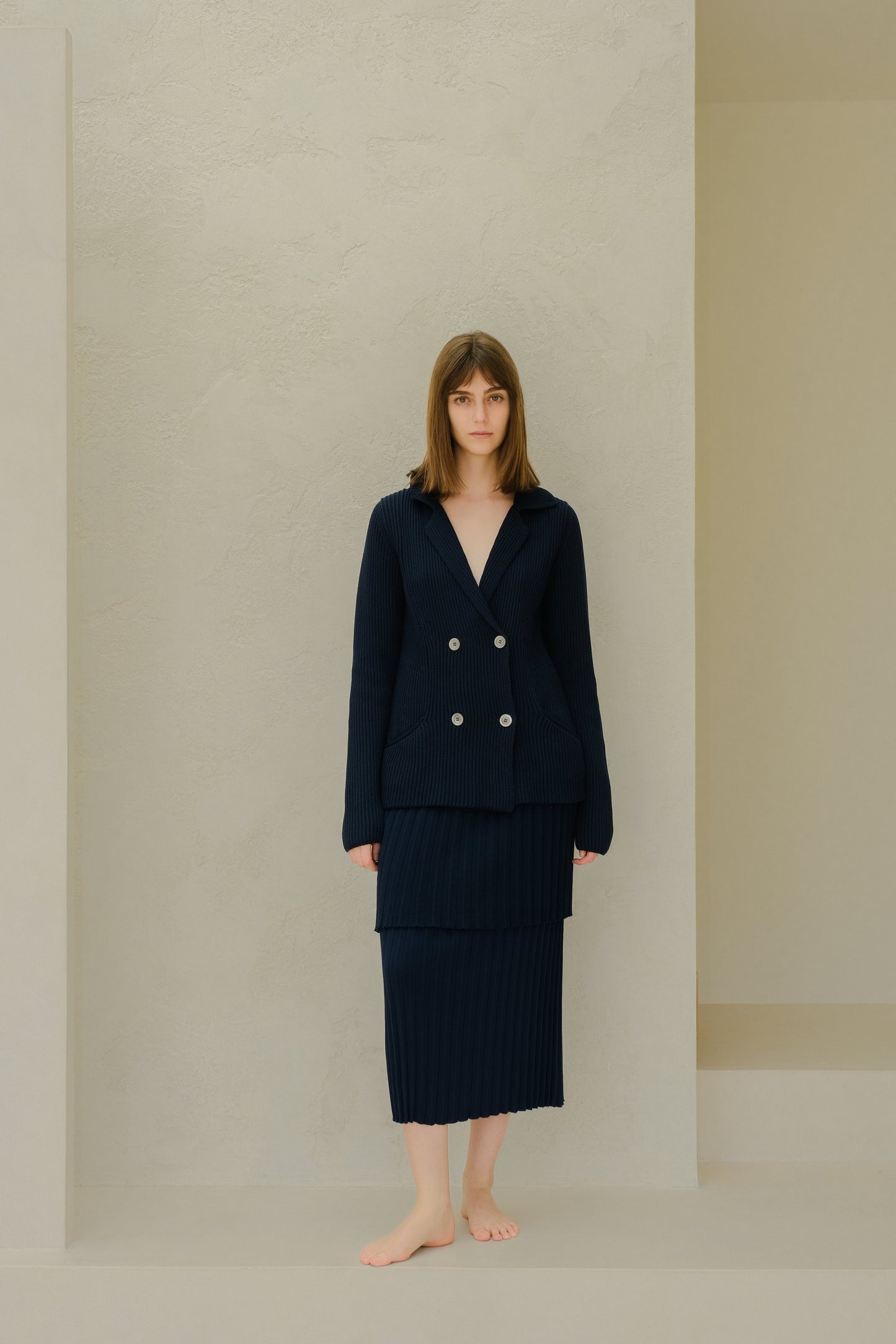 Fine Cotton Double Breasted Jacket