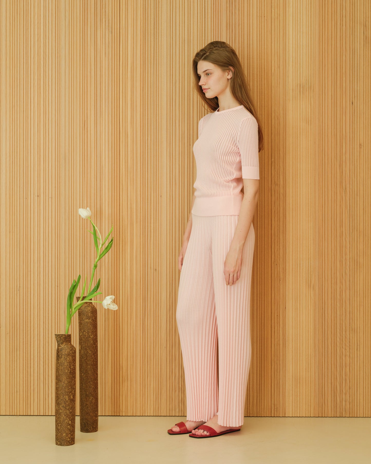 Fine Cotton Plissé Pants (3D-Knit)