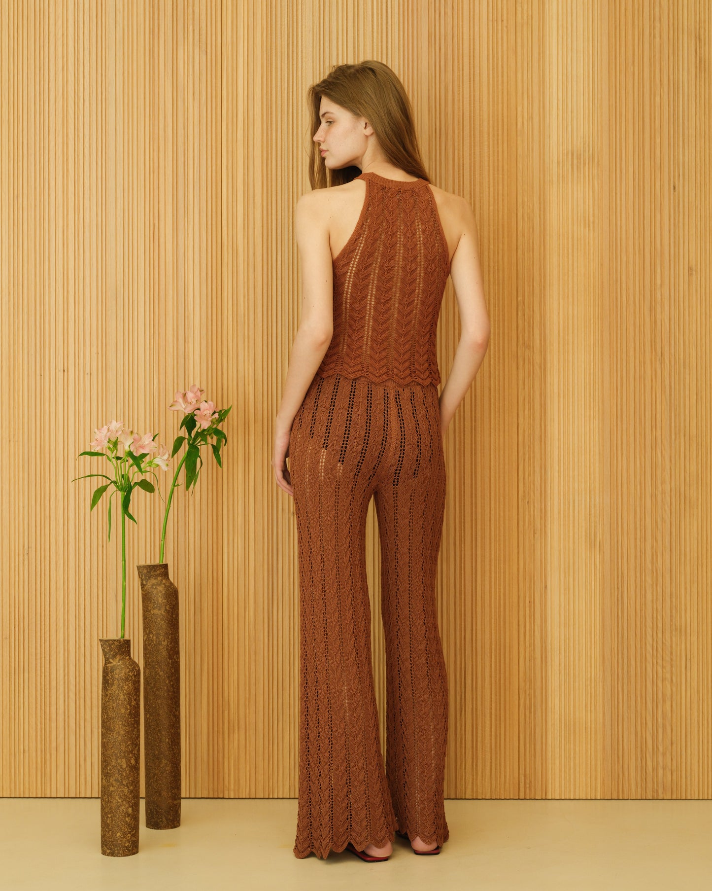 Fine Cotton Crochet Zig Zag Pants