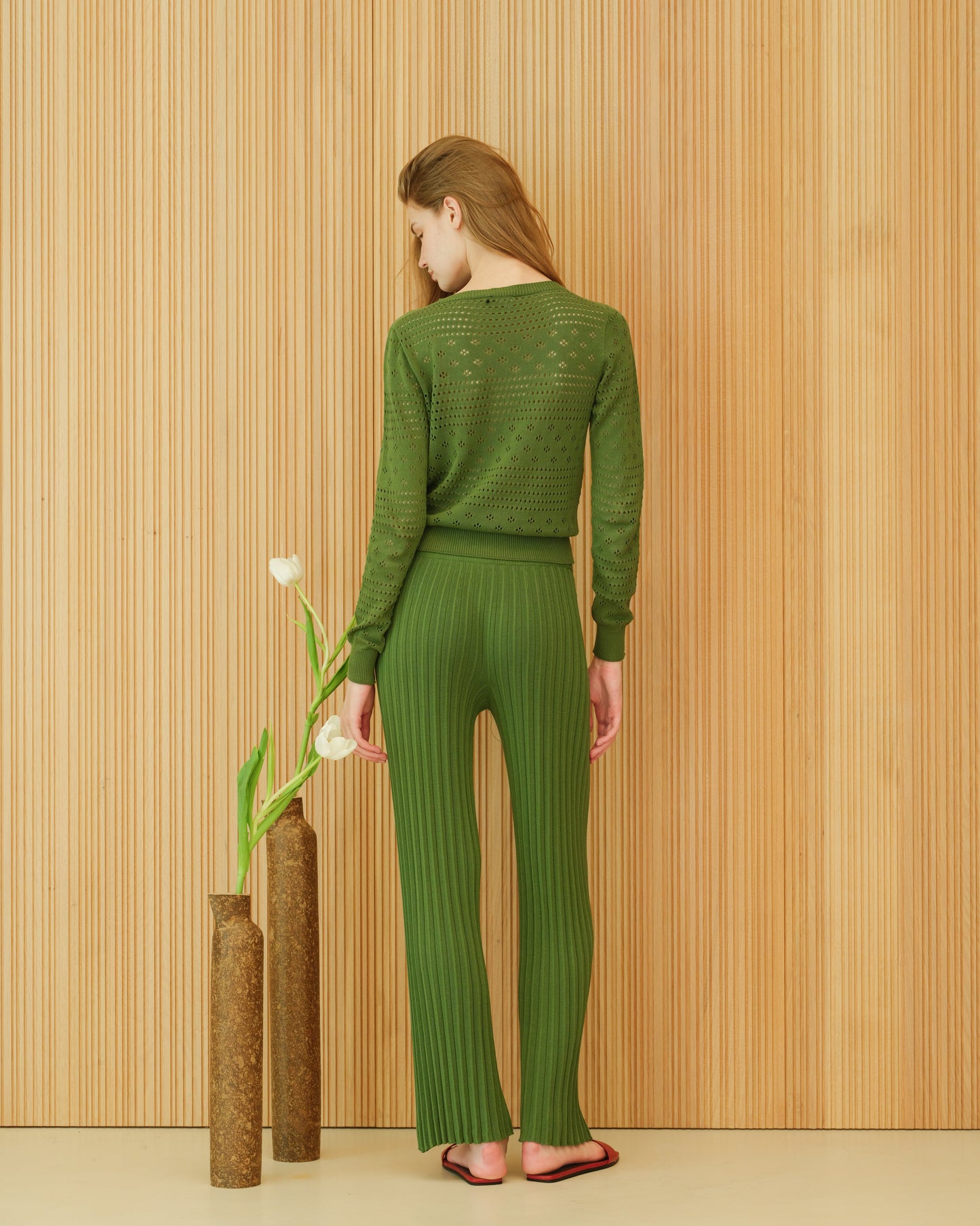 Fine Cotton Plissé Pants (3D-Knit)